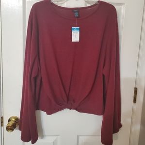 Plus size front tie top